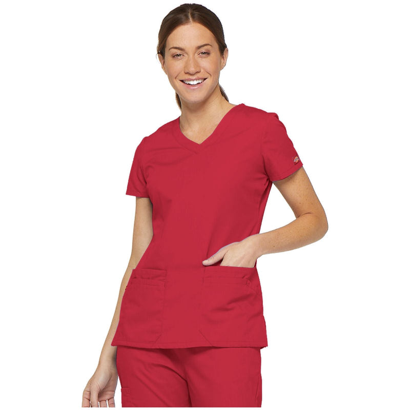 red - V-Neck Top