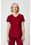 Red - Dickies EDS Signature Women Scrub Top - Front View