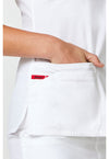 White - Women's V-Neck Scrub Top (View 3)