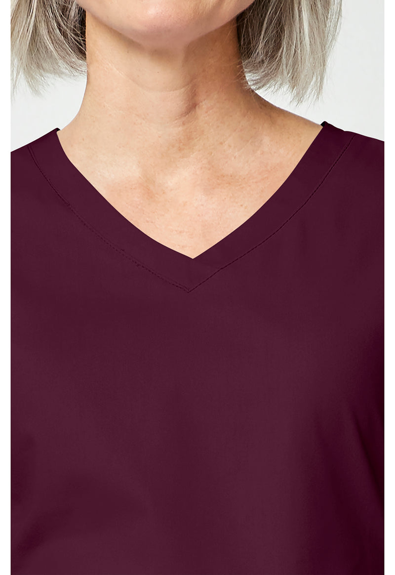 Wine - Women's V-Neck Scrub Top (View 2)