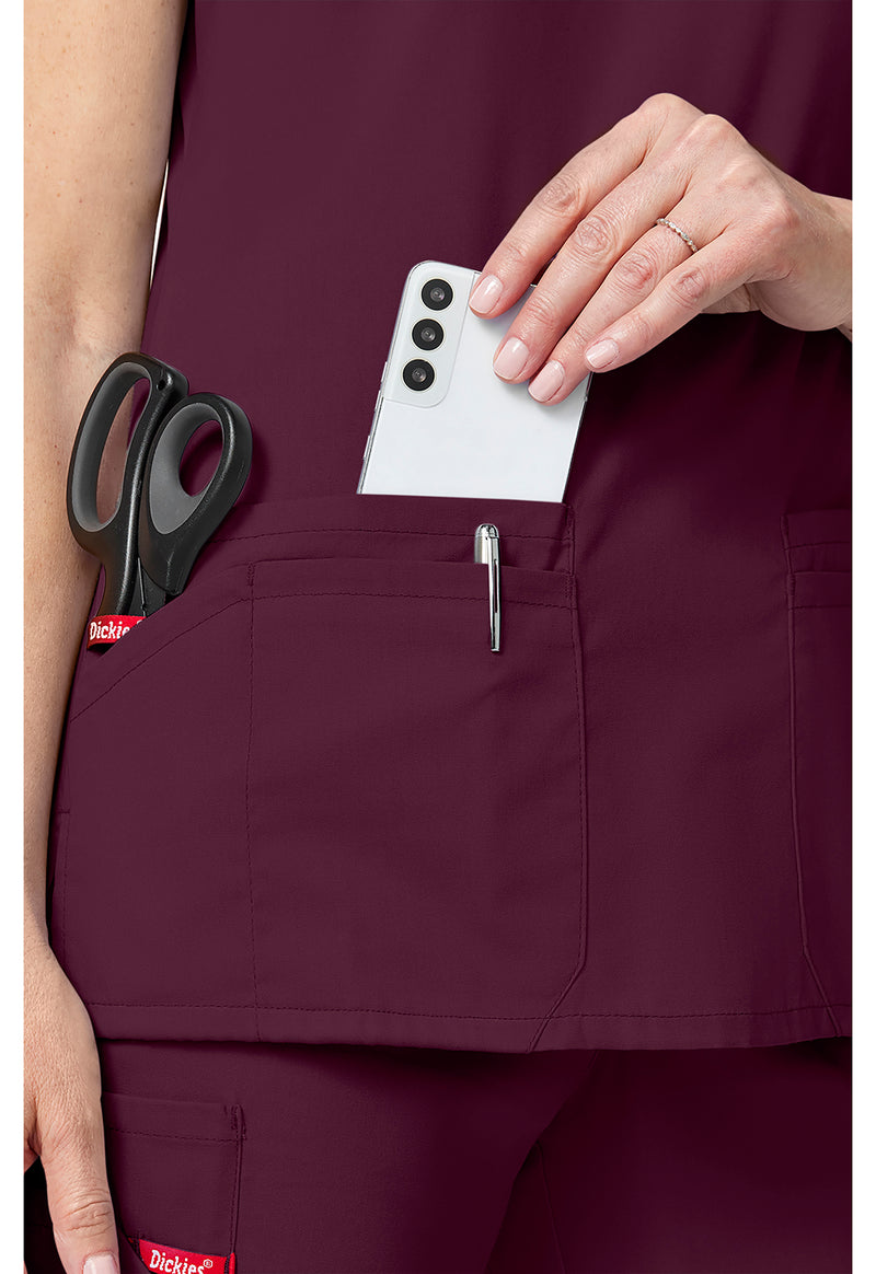 Wine - Women's V-Neck Scrub Top (View 3)