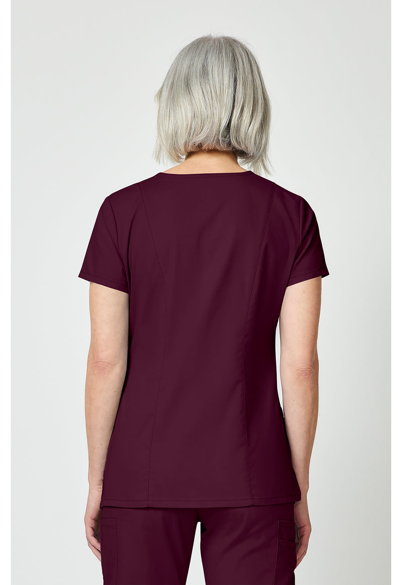 Wine - Dickies EDS Signature Women Scrub Top - Back View