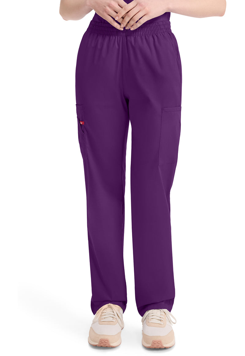 Eggplant - Dickies EDS Signature Women Scrub Pants - Front View