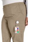 Dark Khaki - Women's Natural Rise Tapered Leg Pull-On Scrub Pants – Regular (View 2)