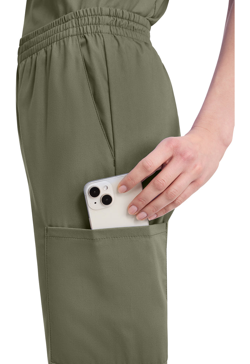 olive - Natural Rise Tapered Leg Pull-On Pant (View 3)