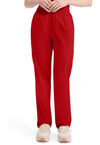 Red - Women's Natural Rise Tapered Leg Pull-On Scrub Pants
