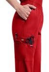 Red - Women's Natural Rise Tapered Leg Pull-On Scrub Pants – Regular (View 2)
