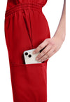 Red - Women's Natural Rise Tapered Leg Pull-On Scrub Pants – Regular (View 3)