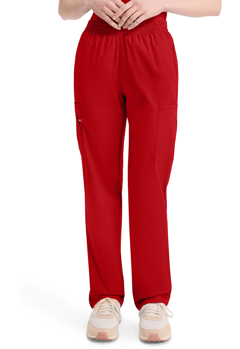 Red - Dickies EDS Signature Women Scrub Pants - Front View