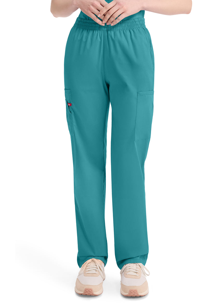 Teal Blue - Dickies EDS Signature Women Scrub Pants - Front View