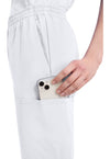 White - Women's Natural Rise Tapered Leg Pull-On Scrub Pants – Regular (View 3)