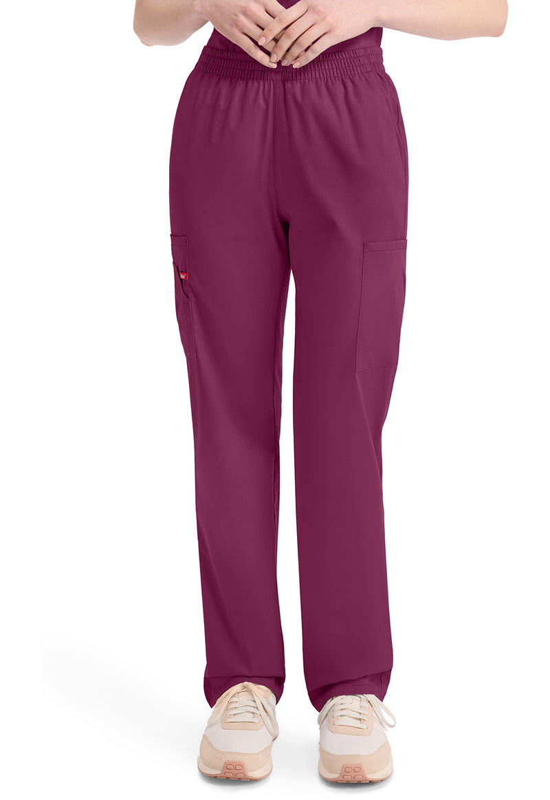 Wine - Dickies EDS Signature Women Scrub Pants - Front View