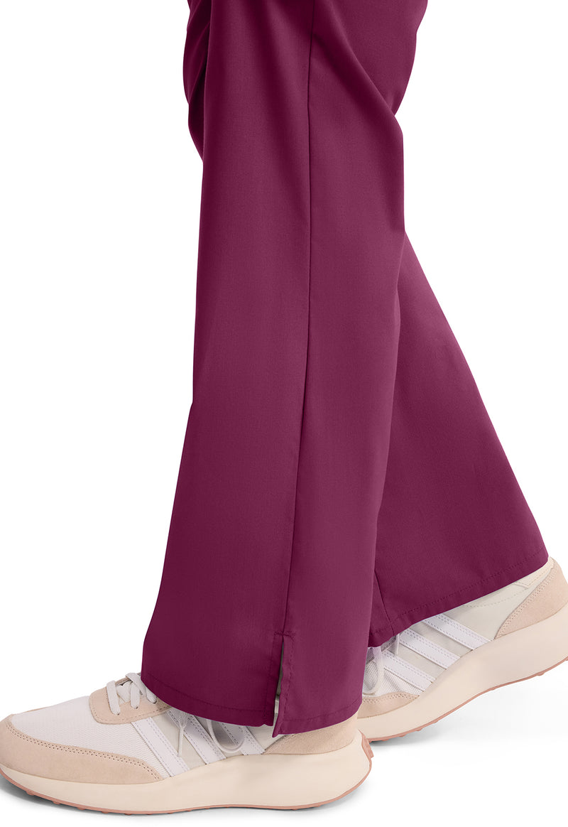 Wine - Women's Mid Rise Drawstring Cargo Scrub Pants – Petite (View 3)