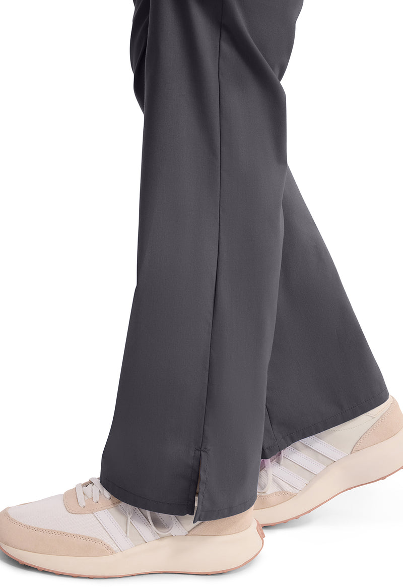 Pewter - Women's Mid Rise Drawstring Cargo Scrub Pants – Tall (View 3)