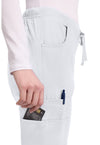 White - Women's Mid Rise Drawstring Cargo Scrub Pants – Tall (View 2)