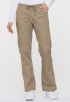 Dark Khaki - Dickies EDS Signature Women Scrub Pants - Front View