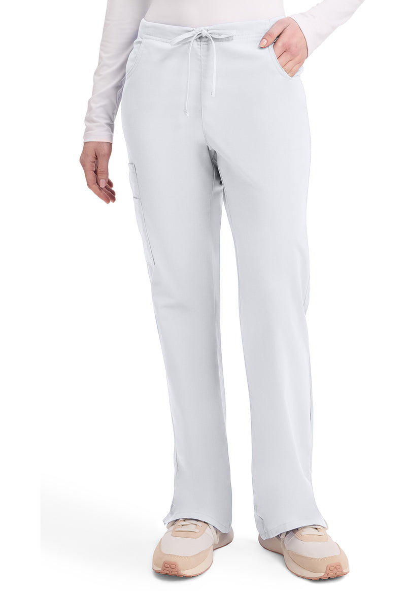 White - Dickies EDS Signature Women Scrub Pants - Front View