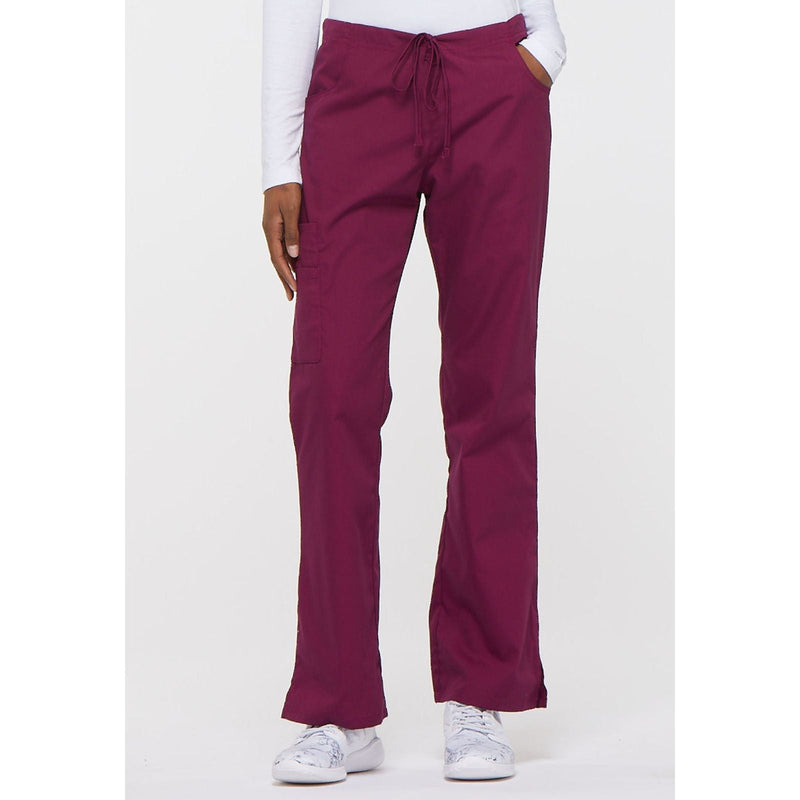 wine - Mid Rise Drawstring Cargo Pant