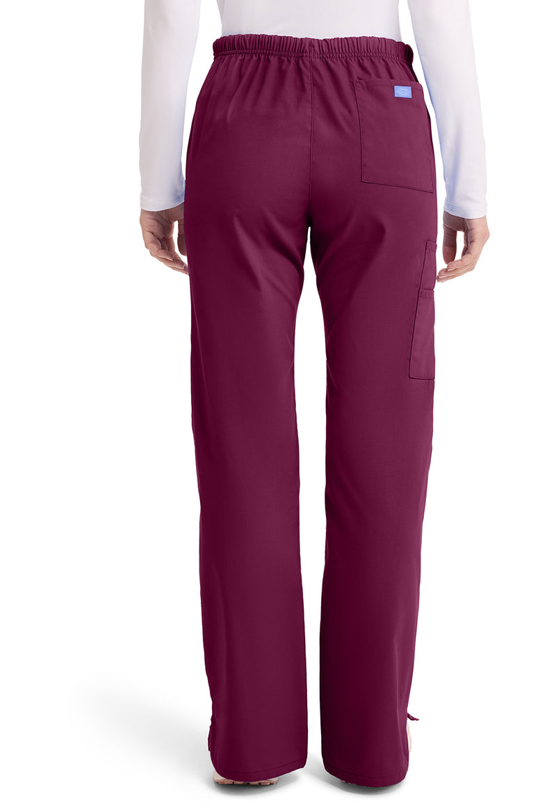 Wine - Dickies EDS Signature Women Scrub Pants - Back View