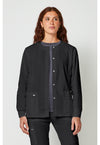 Black - Snap Front Warm-Up Jacket