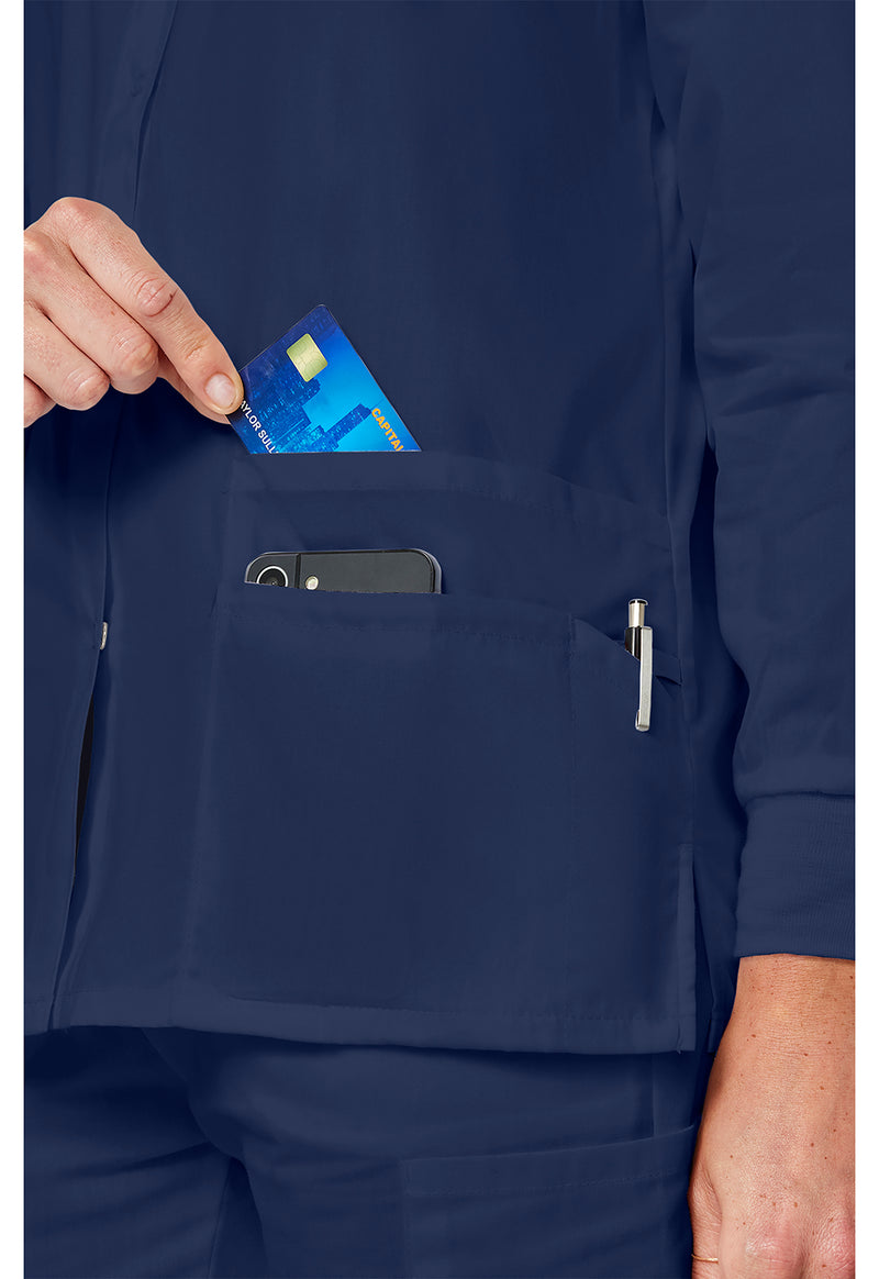 Navy - Snap Front Warm-Up Jacket (View 4)