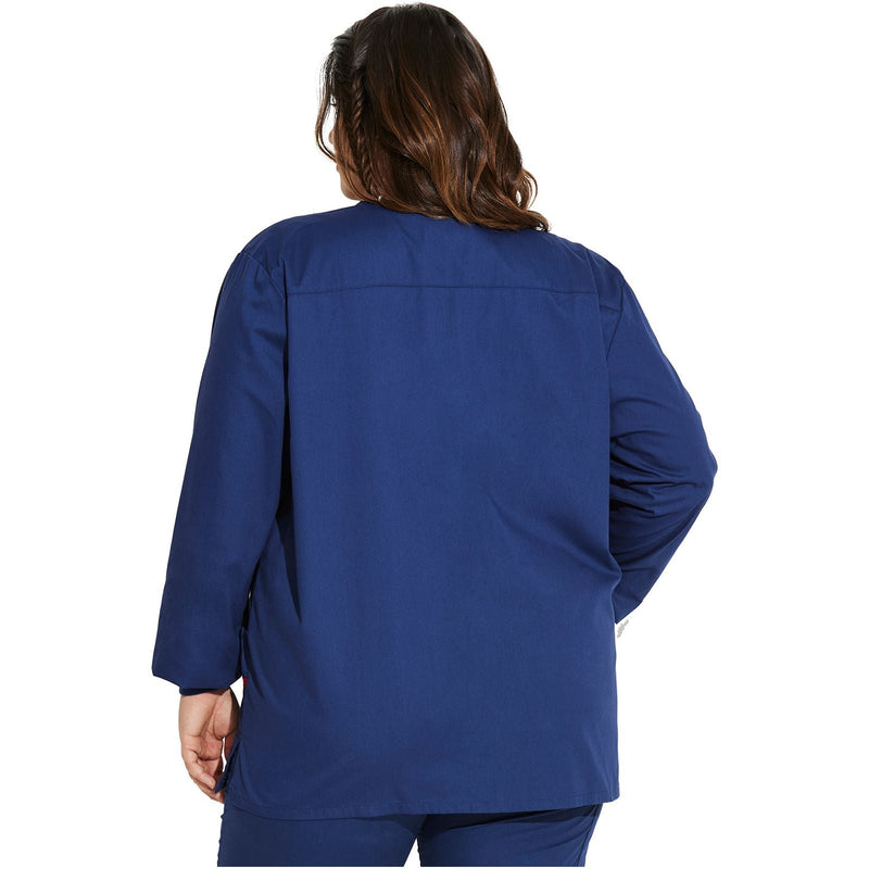 navy - Snap Front Warm-Up Jacket