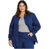 navy - Snap Front Warm-Up Jacket