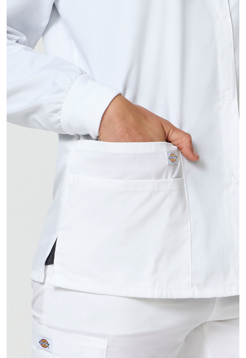 White - Snap Front Warm-Up Jacket (View 3)