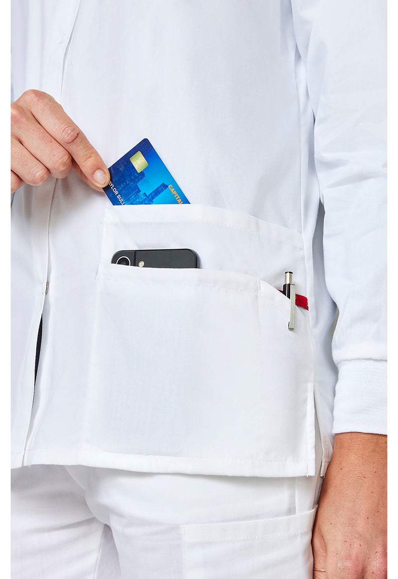 White - Snap Front Warm-Up Jacket (View 4)
