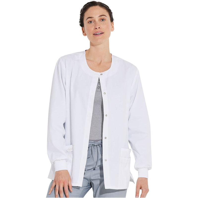 white - Snap Front Warm-Up Jacket