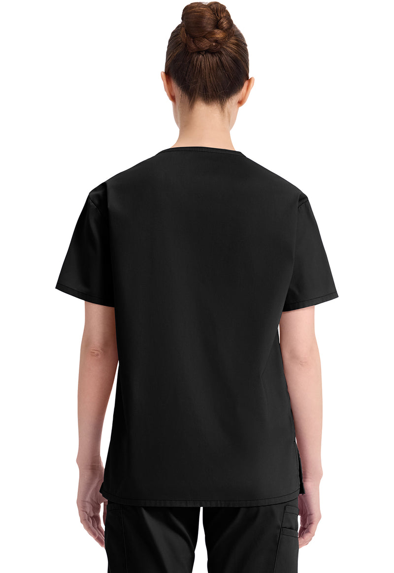 Black - Dickies EDS Signature Women Scrub Top - Back View
