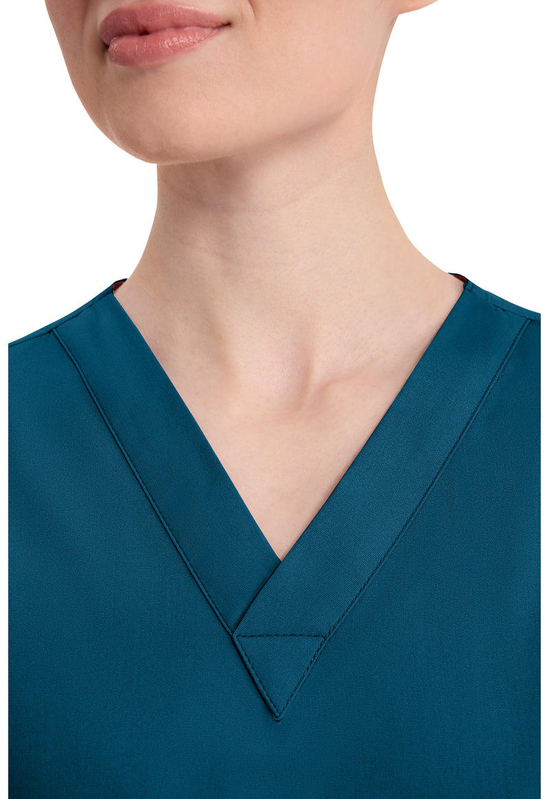 Caribbean Blue - Women's V-Neck Scrub Top (View 2)