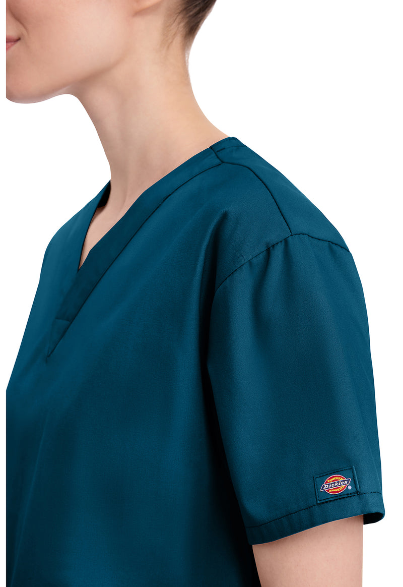 Caribbean Blue - Women's V-Neck Scrub Top (View 4)
