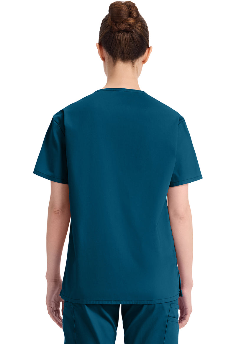 Caribbean Blue - Dickies EDS Signature Women Scrub Top - Back View