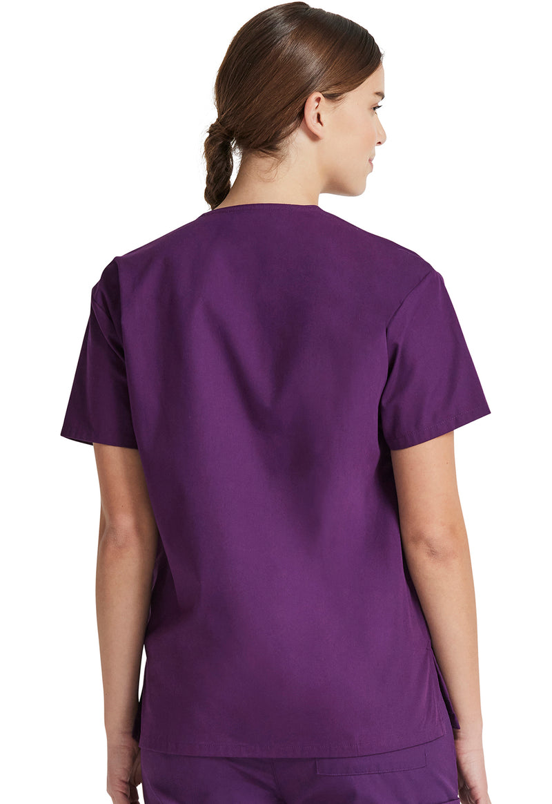 Eggplant - Dickies EDS Signature Women Scrub Top - Back View