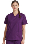 Eggplant - Dickies EDS Signature Women Scrub Top - Front View