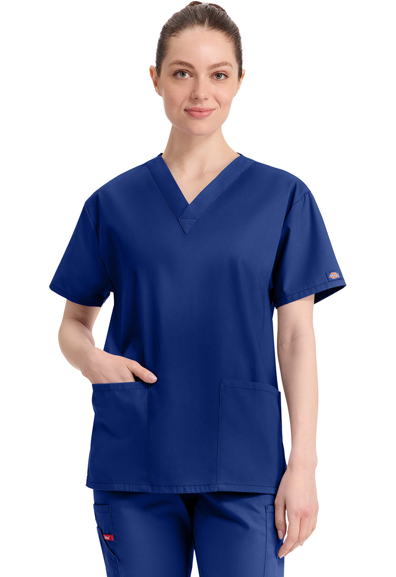 Galaxy Blue - Dickies EDS Signature Women Scrub Top - Front View