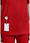Red - Women's V-Neck Scrub Top (View 3)