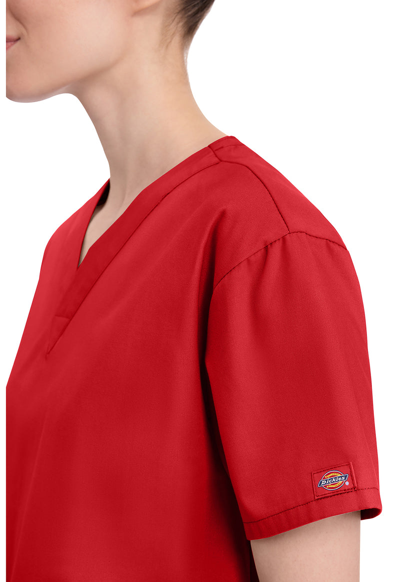Red - Women's V-Neck Scrub Top (View 4)