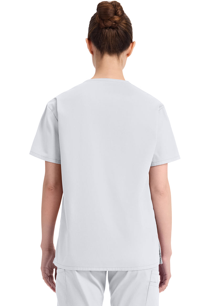 White - Dickies EDS Signature Women Scrub Top - Back View