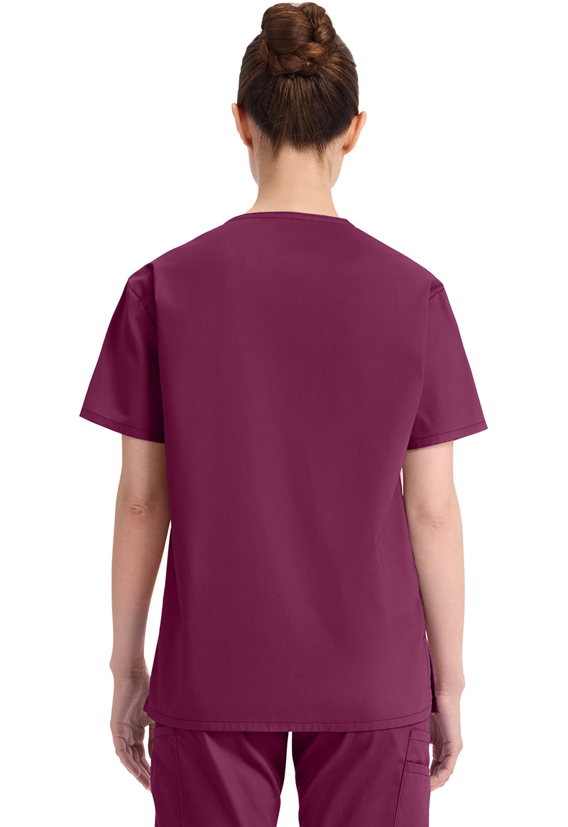 Wine - Dickies EDS Signature Women Scrub Top - Back View