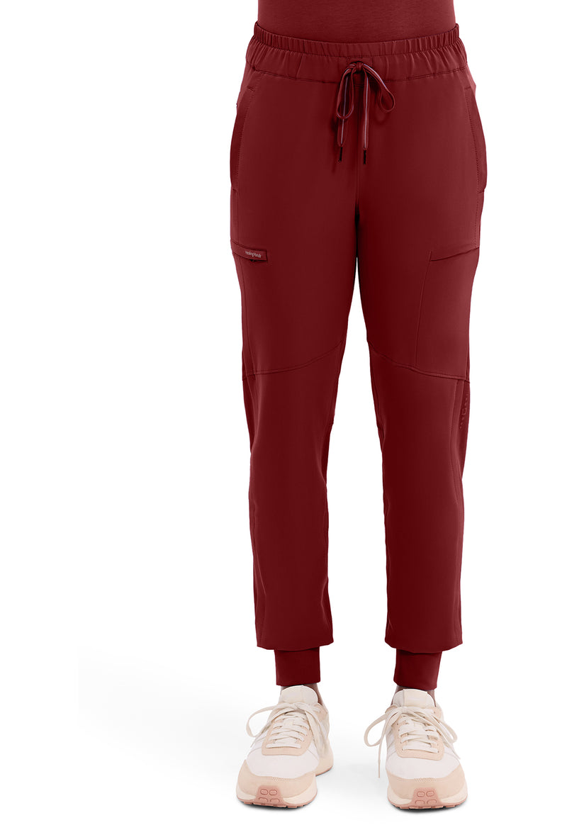 Garnet Red - Healing Hands 360 Women Scrub Pants - Front View