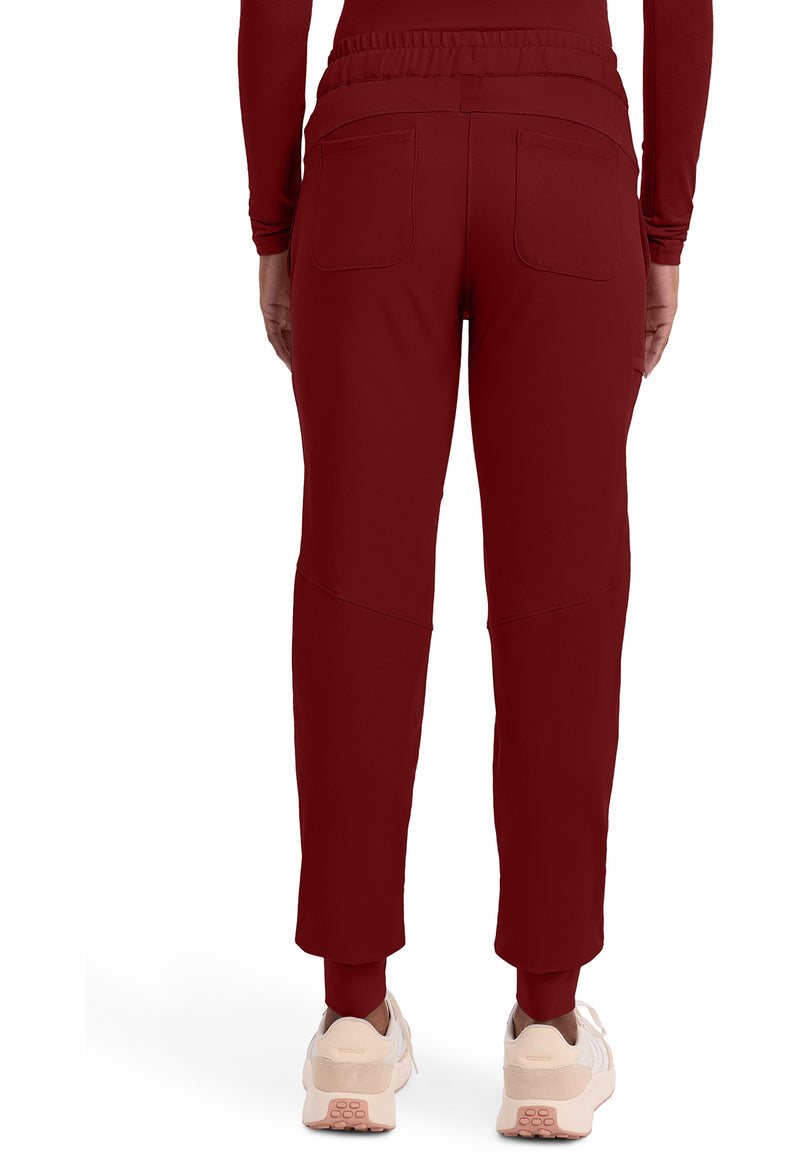 Garnet Red - Healing Hands 360 Women Scrub Pants - Back View