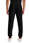 BLACK - Healing Hands 360 Men Scrub Pants - Back View