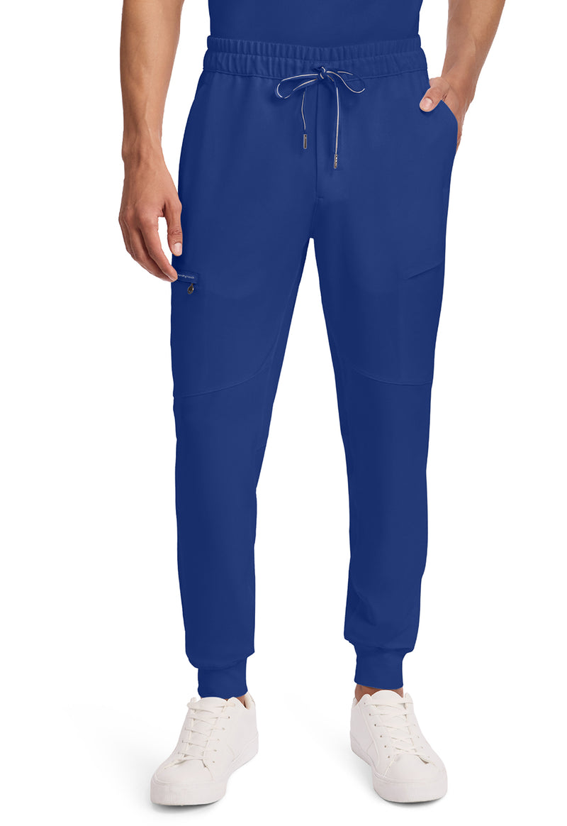 Galaxy Blue - Healing Hands 360 Men Scrub Pants - Front View
