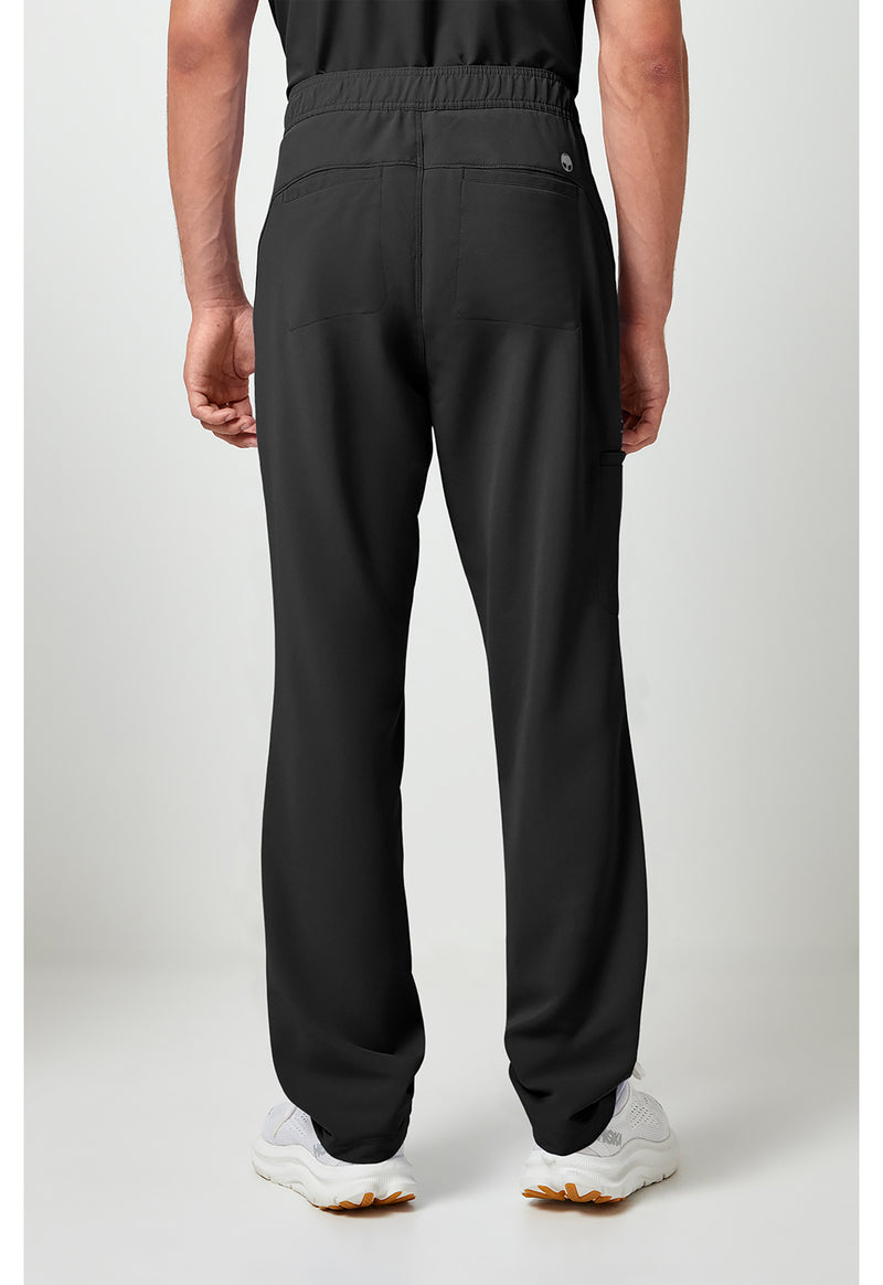 BLACK - Healing Hands 360 Men Scrub Pants - Back View