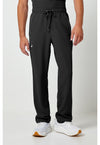 BLACK - Healing Hands 360 Men Scrub Pants - Front View