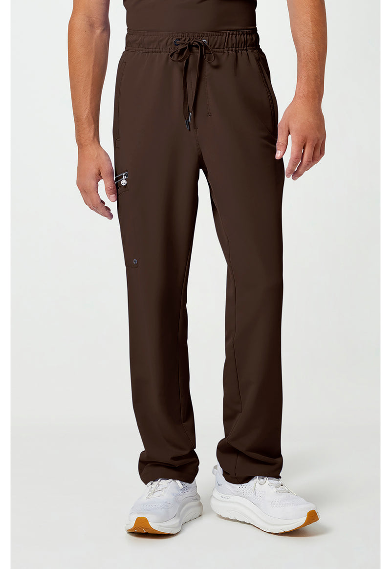 Dark Chocolate - Healing Hands 360 Men Scrub Pants - Front View