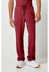 Garnet Red - Healing Hands 360 Men Scrub Pants - Front View