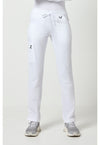 WHITE - Healing Hands Purple Label Women Scrub Pants - Front View